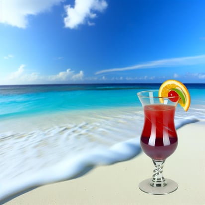 Hurricane Cocktail on a beach